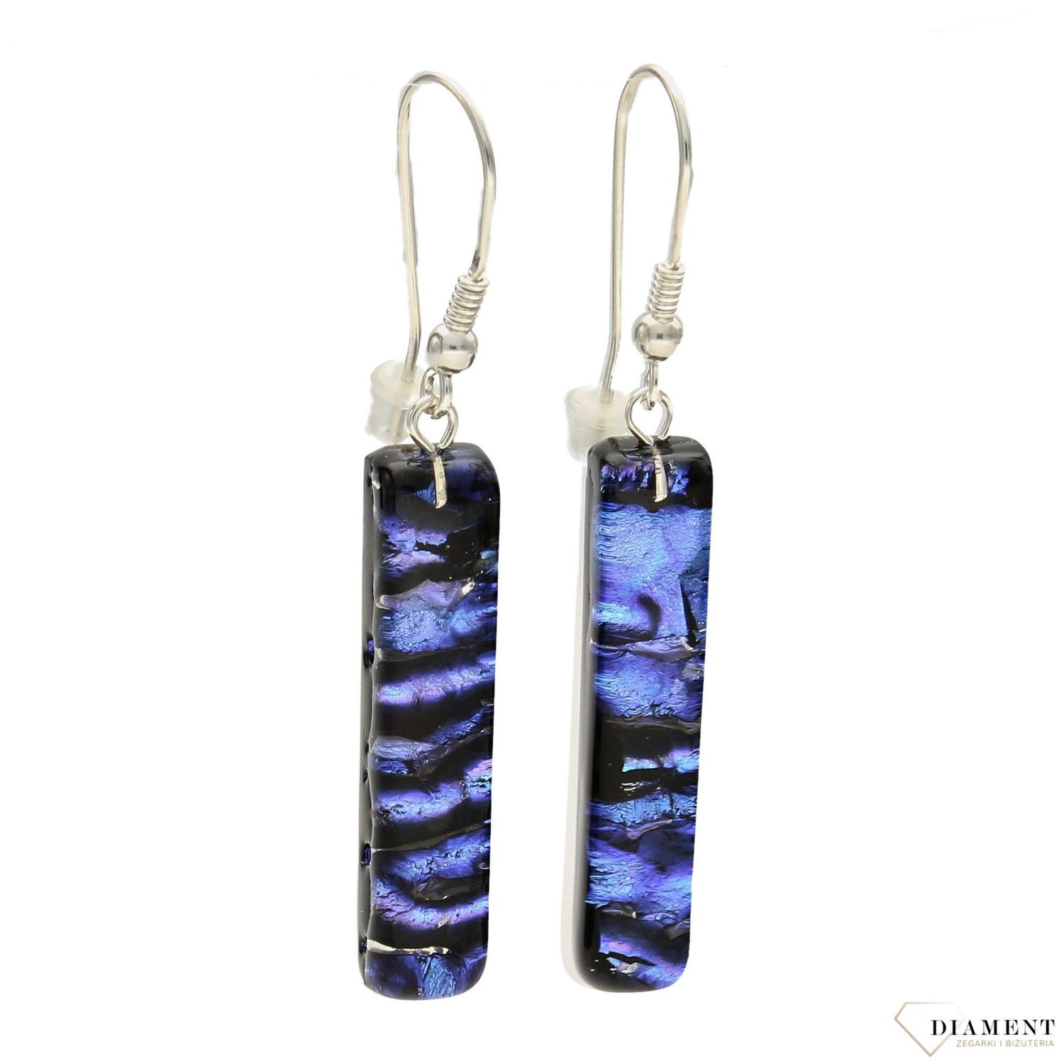 Kolczyki szkło weneckie odcień granatu Murano 10.jpg